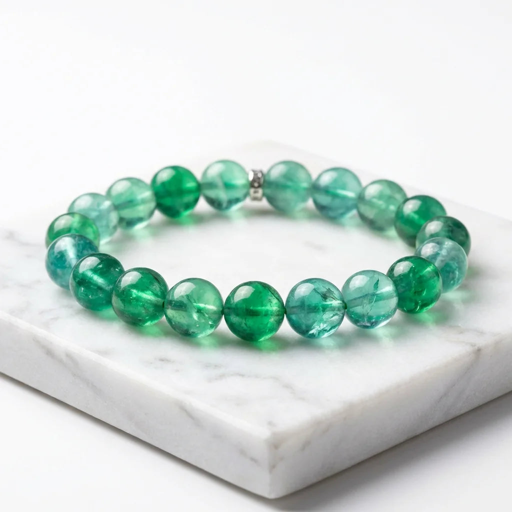 Zenith Clarity Strand - Natural Green Fluorite Strand for Mental Clarity & Focus | Lumée Jewelry