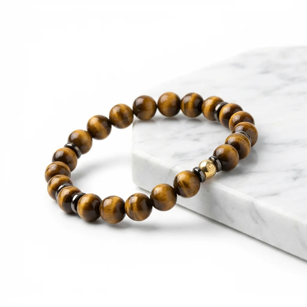 Primal Focus Bracelet - Natural Tiger Eye Bracelet for Decisive Action & Confidence | Lumée Jewelry
