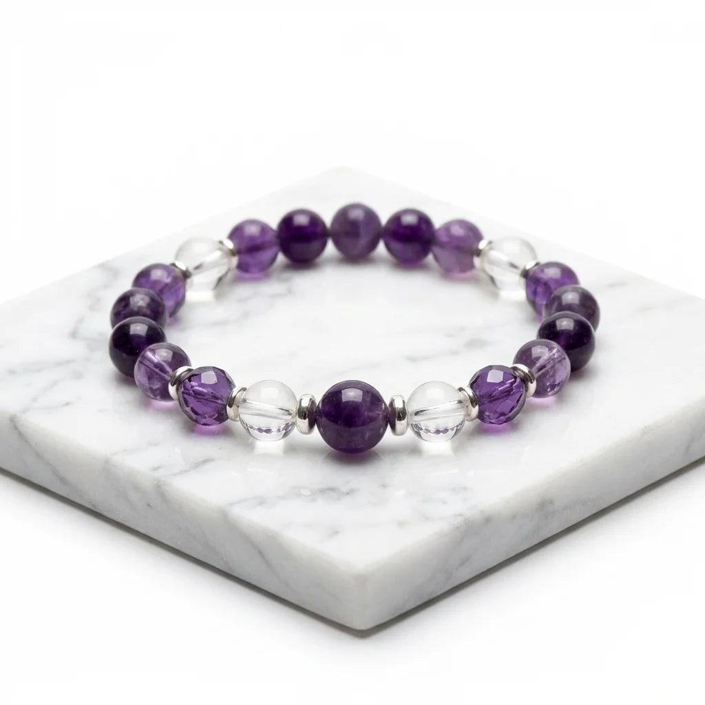 Harmonious Ocean Strand - Natural Amethyst Bracelet for Inner Calm & Restoration | Lumée Jewelry