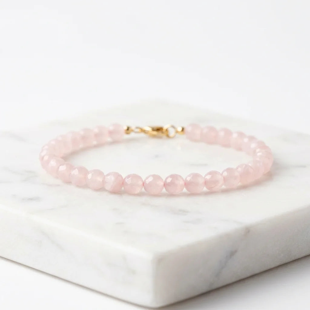 Eternal Grace Bracelet - Natural Rose Quartz Bracelet for Unconditional Love | Lumée Jewelry
